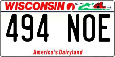 WI license plate 494NOE