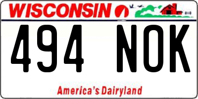 WI license plate 494NOK