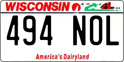 WI license plate 494NOL