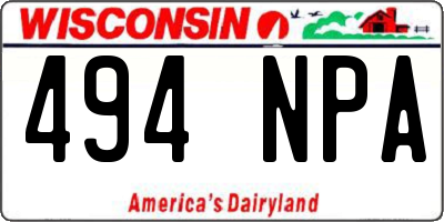 WI license plate 494NPA