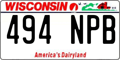 WI license plate 494NPB