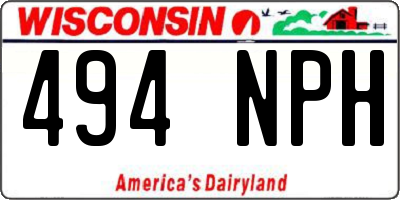 WI license plate 494NPH