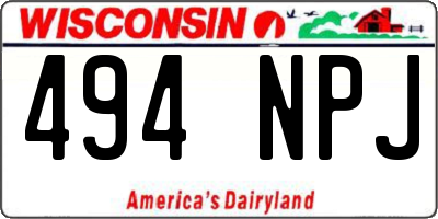 WI license plate 494NPJ