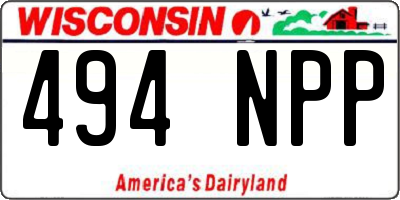 WI license plate 494NPP