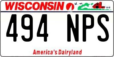 WI license plate 494NPS