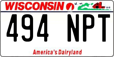 WI license plate 494NPT