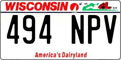WI license plate 494NPV