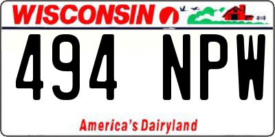 WI license plate 494NPW