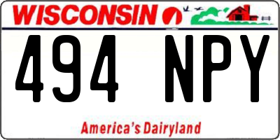 WI license plate 494NPY