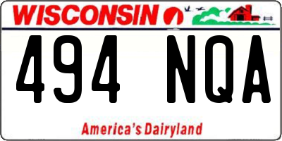 WI license plate 494NQA