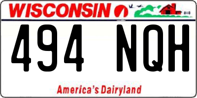 WI license plate 494NQH