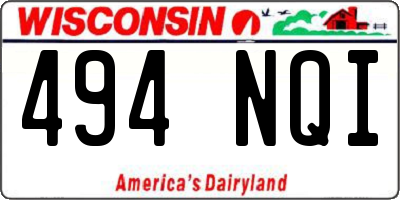 WI license plate 494NQI