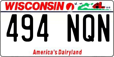 WI license plate 494NQN