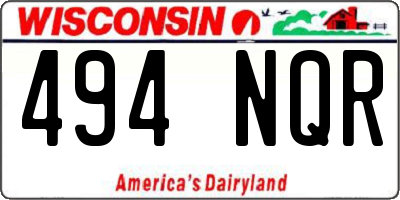 WI license plate 494NQR