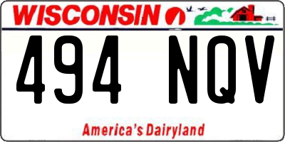 WI license plate 494NQV