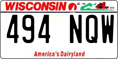 WI license plate 494NQW