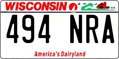 WI license plate 494NRA