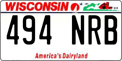 WI license plate 494NRB