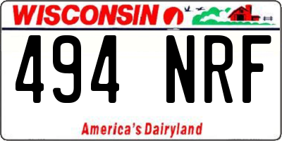 WI license plate 494NRF