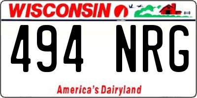 WI license plate 494NRG