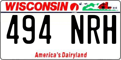 WI license plate 494NRH