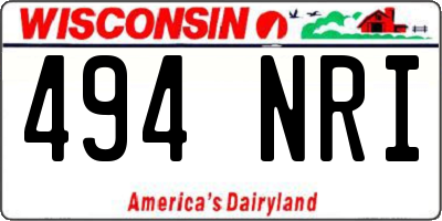 WI license plate 494NRI