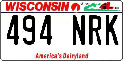 WI license plate 494NRK