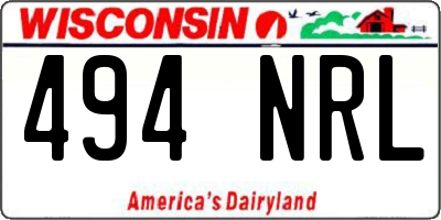 WI license plate 494NRL
