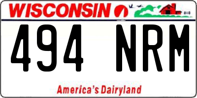 WI license plate 494NRM