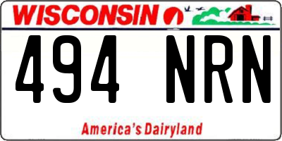WI license plate 494NRN