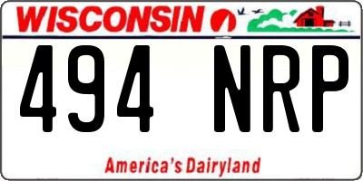 WI license plate 494NRP