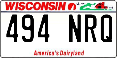 WI license plate 494NRQ