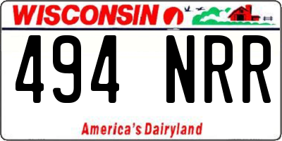 WI license plate 494NRR