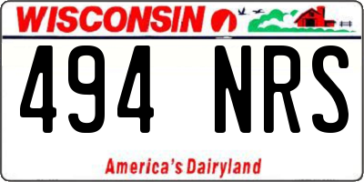 WI license plate 494NRS