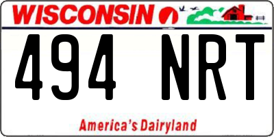 WI license plate 494NRT