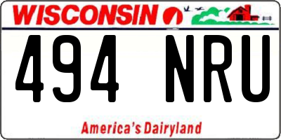 WI license plate 494NRU