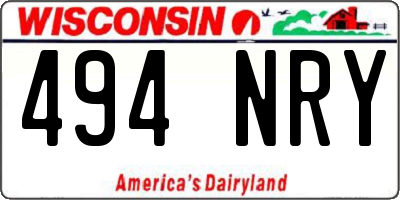 WI license plate 494NRY