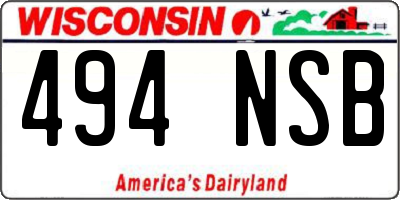 WI license plate 494NSB
