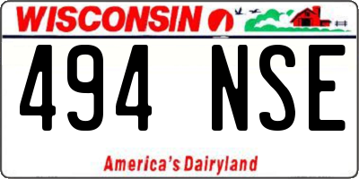 WI license plate 494NSE
