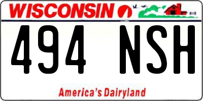 WI license plate 494NSH