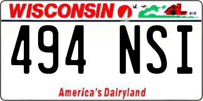 WI license plate 494NSI