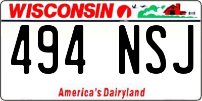 WI license plate 494NSJ