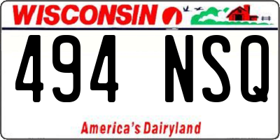 WI license plate 494NSQ