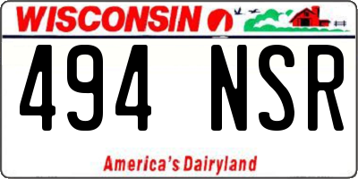 WI license plate 494NSR