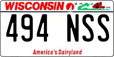 WI license plate 494NSS