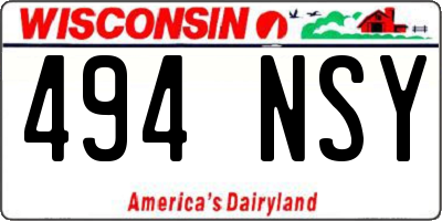 WI license plate 494NSY