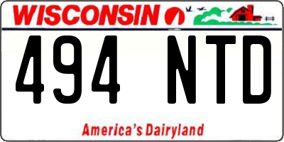 WI license plate 494NTD