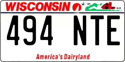 WI license plate 494NTE