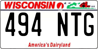WI license plate 494NTG