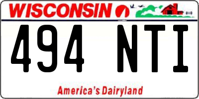 WI license plate 494NTI